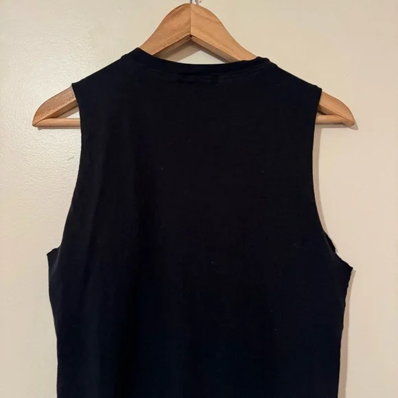 Forever 21 Black angry dog, graphic muscle tee studded shoulder - small - Picture 5 of 6